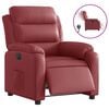 vidaXL Poltrona reclin&aacute;vel el&eacute;trica couro artificial vermelho tinto