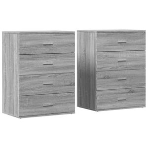 vidaXL Aparadores 2 pcs 60x39x80 cm derivados madeira cinzento sonoma
