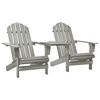 vidaXL Cadeiras jardim Adirondack + mesa centro madeira abeto cinza