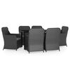vidaXL 7 pcs conjunto de jantar para jardim com almofad&otilde;es preto