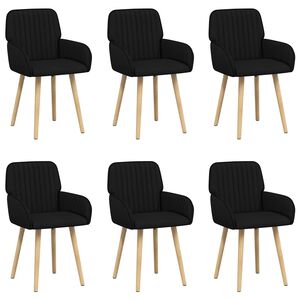 vidaXL Cadeiras de Jantar 6 unid. Tecido Preto 56,5 x 50 x 87,5 cm