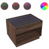vidaXL Mesa de centro luzes LED Infinity 70x50x50 cm carvalho castanho
