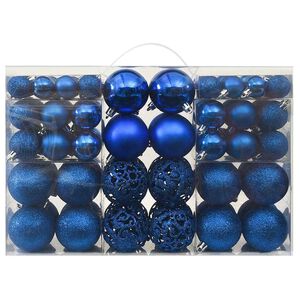 vidaXL Conjunto de bolas de natal 100 pcs azul