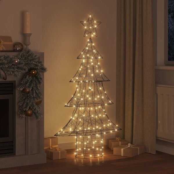 vidaXL &Aacute;rvore de Natal com 160 LEDs Branco quente 150 cm Vime