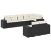 vidaXL 8 pcs conjunto sof&aacute;s de jardim com almofad&otilde;es vime PE preto
