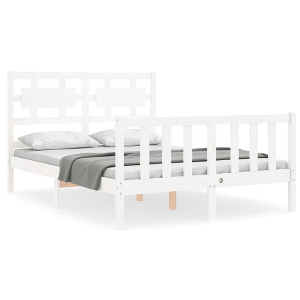 vidaXL Cama sem colchão 120x200 cm madeira de pinho maciça branco