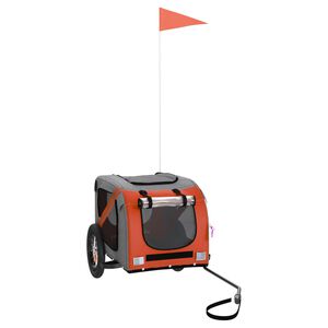 vidaXL Reboque bicicleta p/ animais tecido oxford/ferro laranja/cinza