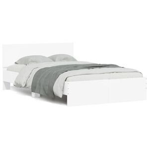 vidaXL Estrutura de cama com cabeceira 135x190 cm branco
