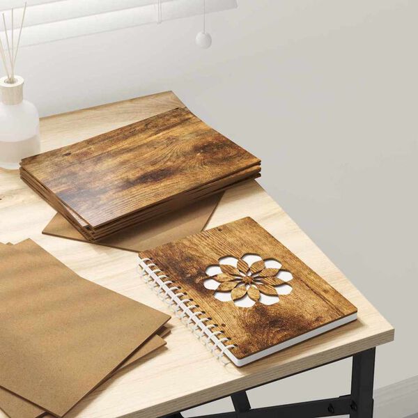 vidaXL Pain&eacute;is de Decora&ccedil;&atilde;o 50 pcs Carvalho Defumado 15 x 21 x 0.27 cm