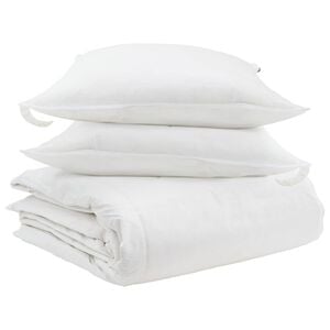 vidaXL Conjunto de Edredom com travesseiro 3 pcs Branco Pena de ganso