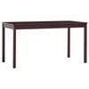 vidaXL Mesa de jantar 140x70x73 cm madeira de pinho castanho-escuro