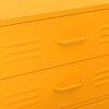 vidaXL C&oacute;moda/aparador com gavetas a&ccedil;o 80x35x101,5 cm amarelo mostarda
