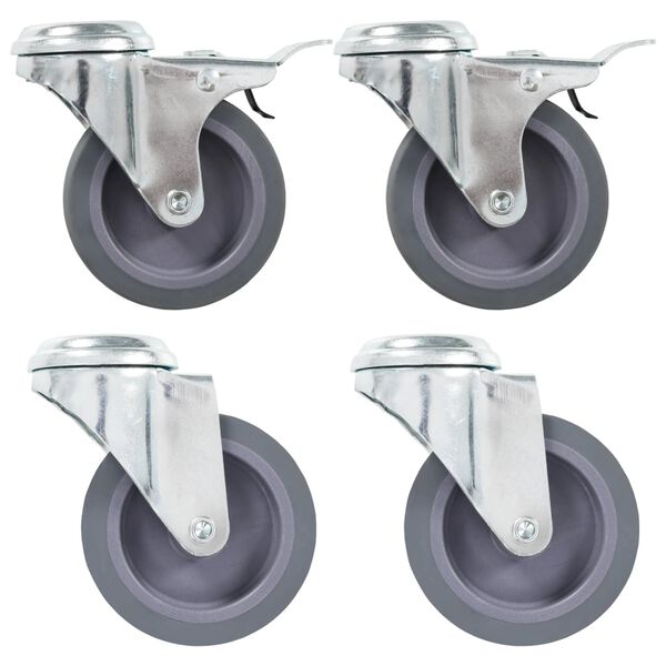 vidaXL Rodas girat&oacute;rias com furo roscado 4 pcs 75 mm