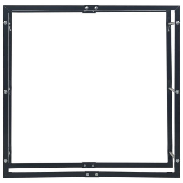 vidaXL Suporte para lenha 100x25x100 cm a&ccedil;o preto