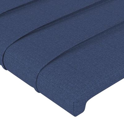 vidaXL Cabeceira cama c/ LED tecido 80x5x118/128 cm azul