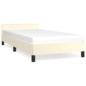 vidaXL Estrutura cama c/ cabeceira sem colch&atilde;o 90x190 cm creme