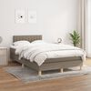 vidaXL Cama boxspring c/ colch&atilde;o 120x190cm tecido castanho-acinzentado