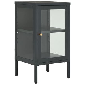 vidaXL Aparador 38x35x70 cm vidro e a&ccedil;o antracite