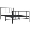 vidaXL Estrutura de cama com cabeceira e pés 75x190 cm metal preto