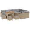 vidaXL Conjunto de Sof&aacute; de Jardim 13 unid. 9-N&uacute;mero de lugares Bege