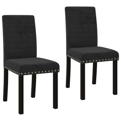 vidaXL Cadeiras de jantar 2 pcs veludo preto