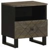 vidaXL Mesa de cabeceira 40x33x46 cm madeira de mangueira maci&ccedil;a preto