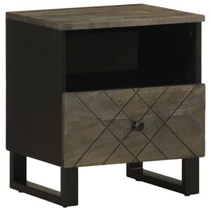 vidaXL Mesa de cabeceira 40x33x46 cm madeira de mangueira maci&ccedil;a preto