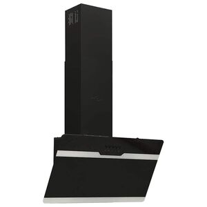 vidaXL Exaustor de parede 60 cm a&ccedil;o e vidro temperado preto