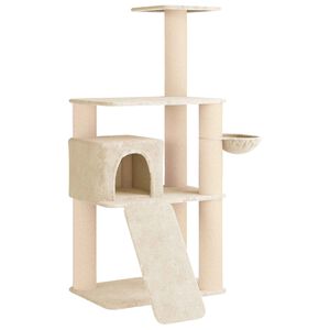 vidaXL &Aacute;rvore para gatos com postes de sisal Creme 173 cm