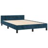 vidaXL Estrutura de cama com colch&atilde;o azul escuro 120x190 cm Veludo