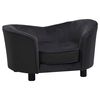 vidaXL Sof&aacute; para c&atilde;es 69x49x40 cm pel&uacute;cia e couro artificial preto
