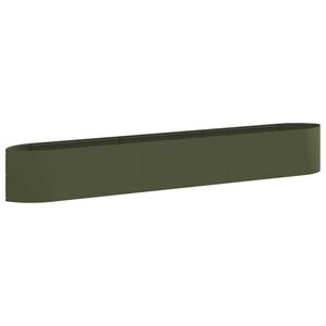 vidaXL Cama de Jardim Elevada Verde-Azeitona 300 x 40 x 40 cm A&ccedil;o