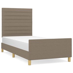 vidaXL Estrutura de cama sem colch&atilde;o 90x190 cm tecido cinzento