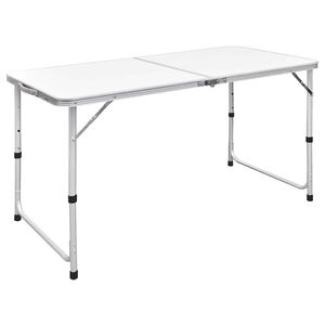 vidaXL Mesa de campismo dobr&aacute;vel c/ altura regul&aacute;vel alum&iacute;nio 120x60cm