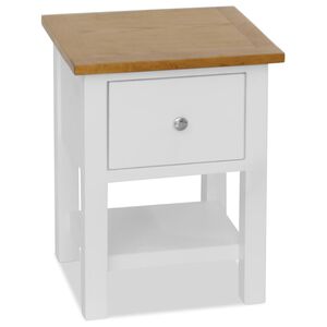 vidaXL Mesa de cabeceira 36x30x47 cm madeira carvalho maci&ccedil;a