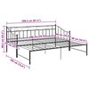 vidaXL Estrutura sof&aacute;-cama de puxar 90x200 cm metal preto