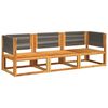 vidaXL Conjunto de sofás de jardim vidaXL de 3 peças com almofadas de madeira de acácia e corda