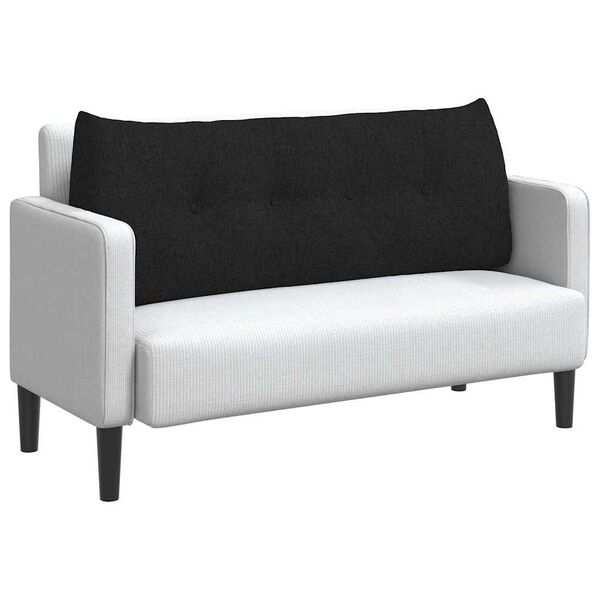 vidaXL Travesseiro para Costas Preto 120 x 24 x 50 cm tecido