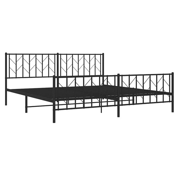vidaXL Estrutura de cama com cabeceira e pés 193x203 cm metal preto