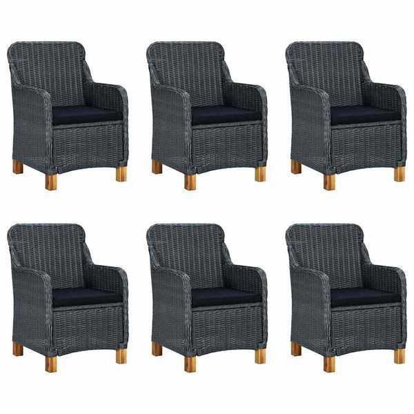 vidaXL 7 pcs conjunto de jantar para jardim cinzento-escuro