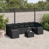 vidaXL 8 pcs conjunto sof&aacute;s de jardim com almofad&otilde;es vime PE preto