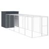 vidaXL Galinheiro com anexo 165x659x181 cm a&ccedil;o galvanizado antracite