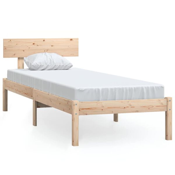 vidaXL Estrutura de cama 90 x 200 cm madeira de pinho maci&ccedil;a