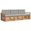 vidaXL Conjunto de Sof&aacute;s para Exterior 3 unid. Cinza Natural e Claro