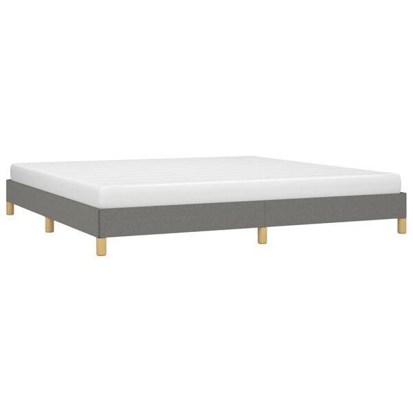 vidaXL Estrutura de cama sem colch&atilde;o 200x200 cm tecido cinzento-escuro