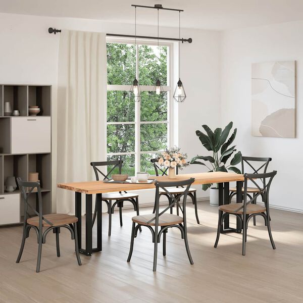 vidaXL P&eacute;s de mesa de console em forma de T, 2 pe&ccedil;as, preto, 38x25x(72-73) cm, a&ccedil;o