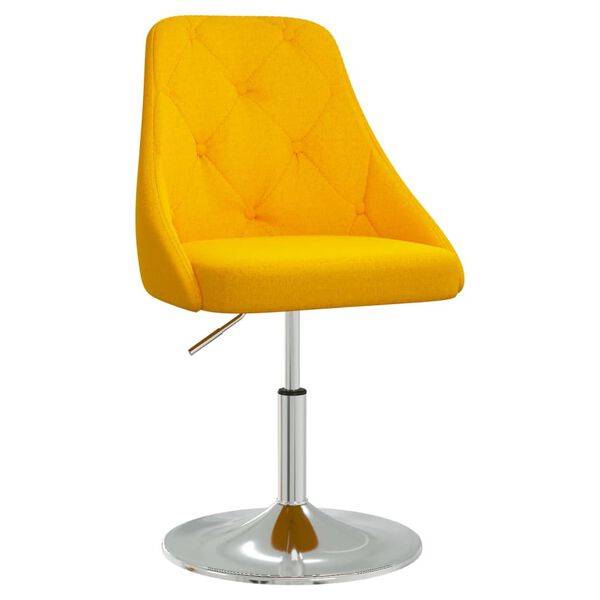 vidaXL Banco de bar tecido amarelo mostarda