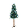 vidaXL Árvore de Natal Slim com 300 LEDs com suporte Verde 180 cm
