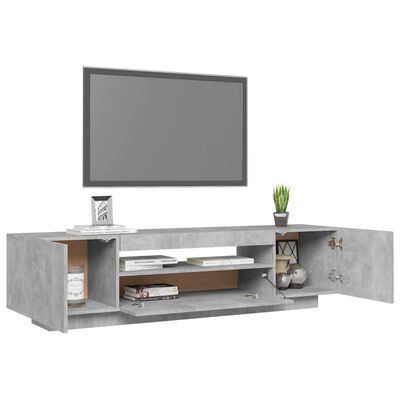 vidaXL Móvel de TV com luzes LED 160x35x40 cm cinzento cimento