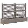 vidaXL Grande Vaso com Treli&ccedil;a 2 pcs Cinzento 200 x 43 x 133,5 cm PP